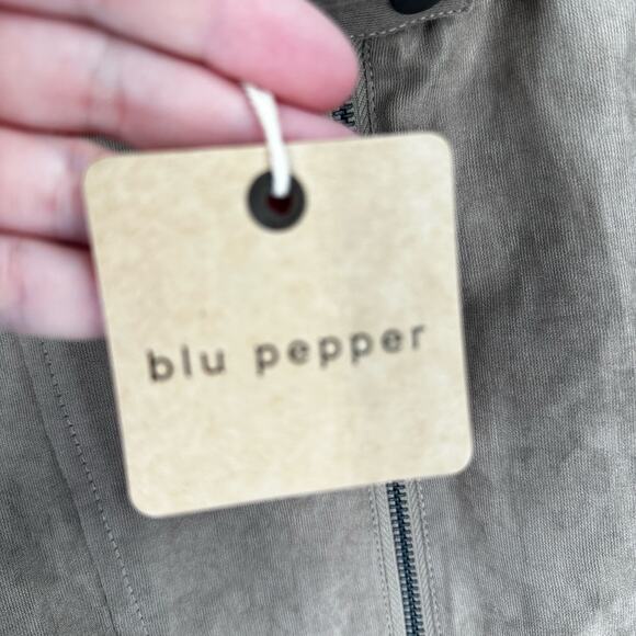 Blu Pepper Jacket Womens S Almond Moto Ryder New Tan Zip - Picture 6 of 11